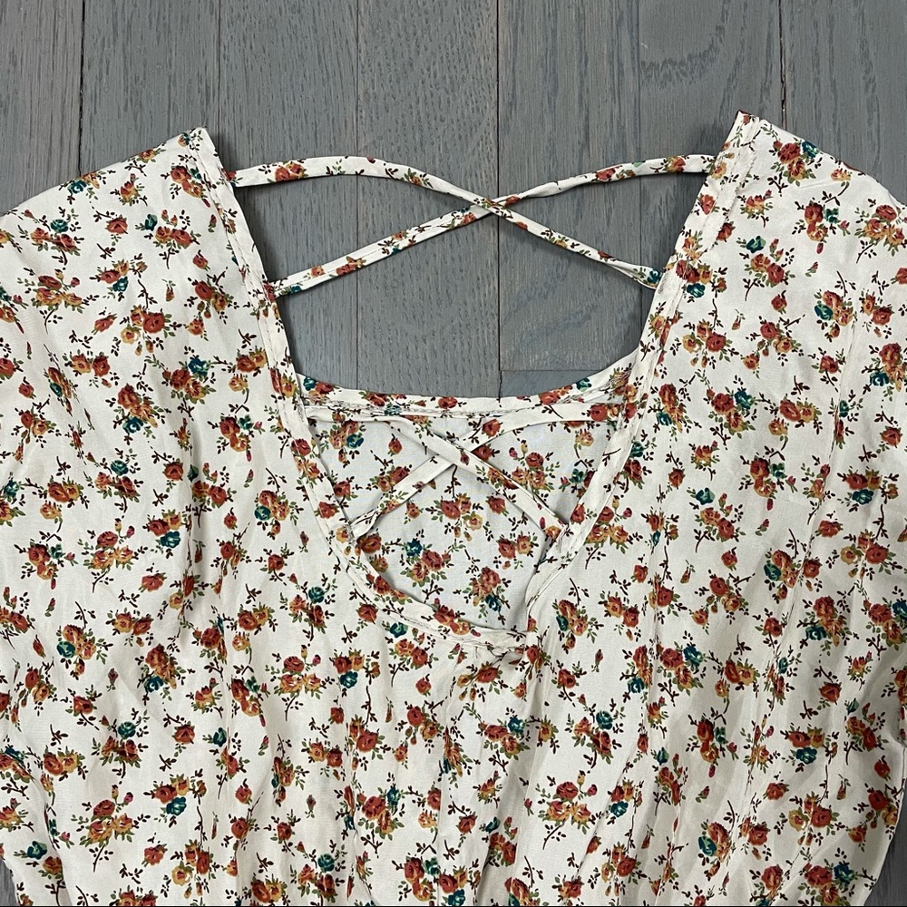 Body Central Floral Print Cap Sleeve Mini Dress - Picture 6 of 6